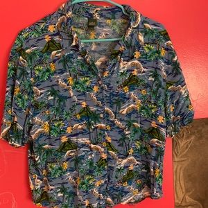 Cropped Hawaiian Button Up
